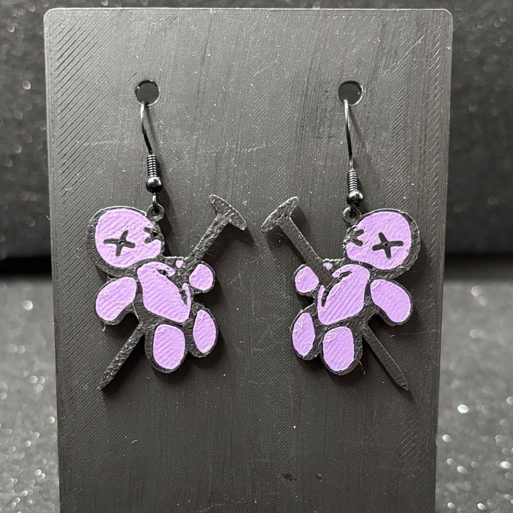 Purple Voodoo Doll Earrings 💜🖤